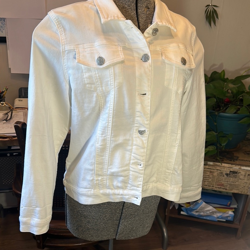 Buffalo David Bitton White Jean Jacket Classic Style
